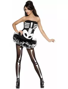 Seksowny kostium szkieletu dla kobiet z tutu na Halloween, Rozmiar: X-Small