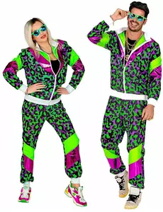 Kostium dresowy Neon Leopard Print Plus Size, Rozmiar: XX-Large