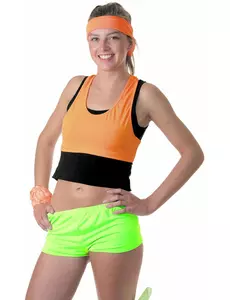 Neonowo zielone mini szorty damskie