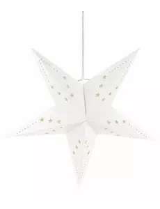 Biały wiszący lampion w kształcie gwiazdy 60 cm