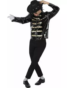 Czarna kurtka Michael Jackson™ dla dorosłych, Rozmiar: Small/Medium