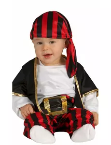 Kostium czarno-czerwony kapitan piratów dla niemowląt