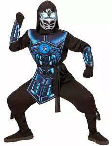 Kostium cyber ninja światła i dźwięku dla dziecka, Rozmiar: 5-7 lat (128 cm)