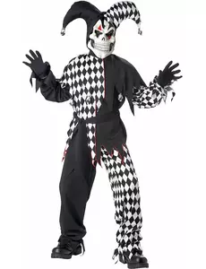 Kostium złego jokera w czarno-białym kolorze dla dziecka