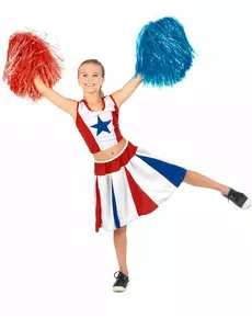 Kostium cheerleaderka gwiazda dla dziewczynki, Rozmiar: 5-7 lat (128 cm)