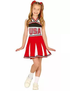 Kostium cheerleaderka USA dla dziewczynki, Rozmiar: 9 lat (125-135 cm)