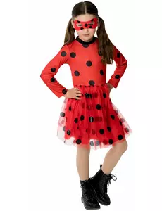 Kostium Biedronki Miraculous™ z halką dla małych dziewczynek