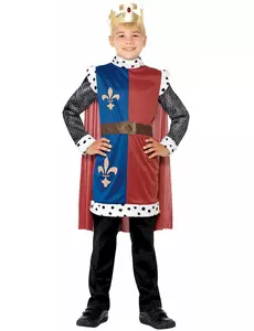Średniowieczny kostium króla dla chłopców, Rozmiar: 4-6 lat (115/128 cm)