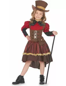 Kostium Steampunk deluxe dla dziewczynki, Rozmiar: 7-9 lat (120-130 cm)