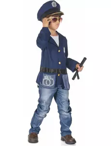 Kostium policjanta z akcesoriami dla dzieci, Rozmiar: 7-9 lat (120-130 cm)