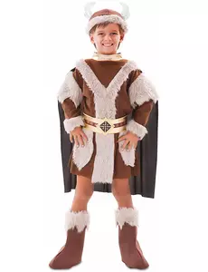Brązowy kostium wikinga dla chłopca, Rozmiar: 5-6 lat (105-121 cm)