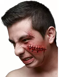 Fałszywe rany Halloween dorosłych szwów