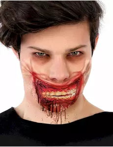 Fałszywa krwawa blizna szczęki zombie 24 x 10 cm