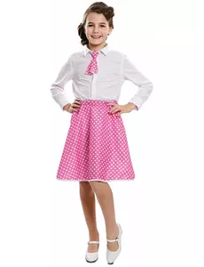 Różowa dziewczyna Pinup Tie spódnica, Rozmiar: 3-6 lat (92-121 cm)