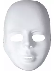 Biała plastikowa maska