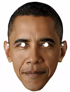 Kartonowa maska Baracka Obamy