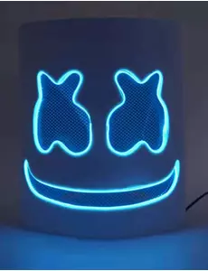Maska DJ dla dorosłych niebieska led marshmallow