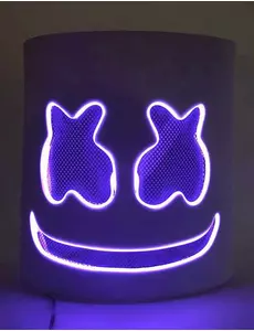 DJ marshmallow led fioletowa maska dla dorosłych