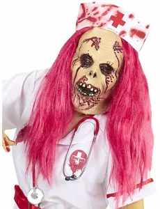 Pełnotwarzowa maska zombie pielęgniarki