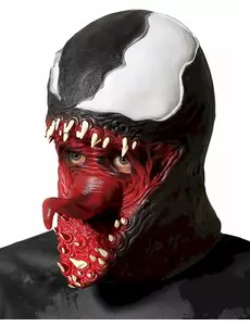 Maska lateksowa Symbiote czarno-biała dla dorosłych