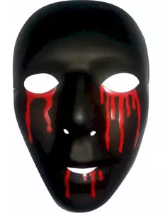 Czarna maska ze łzami krwi Człowiek Halloween