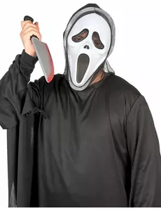 Czarno-biała plastikowa maska dorosły psychopatyczny zabójca