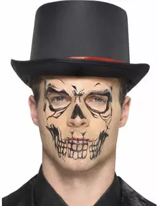 Halloweenowy tatuaż z czarnym szkieletem dla dorosłych