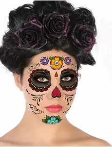 Dia de los muertos tatuaż na twarzy
