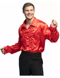 Męska czerwona koszula disco, Rozmiar: X-Large (54/56)