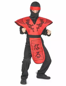 Kostium Ninja Czerwonego Smoka dla chłopca, Rozmiar: 7-9 lat (120-130 cm)