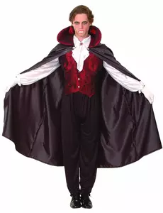 Halloweenowy męski czerwony kostium wampira, Rozmiar: Medium