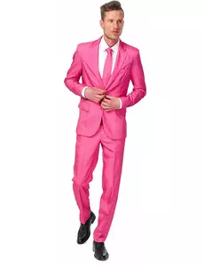 Suitmeister™ Męski Różowy Garnitur Mr. Solid, Rozmiar: Medium (EU 48-50)