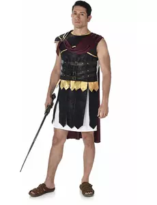 Kostium rzymskiego gladiatora czarno-złoty męski, Rozmiar: Large