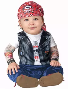 Kostium Mini Biker dla dziecka - Deluxe, Rozmiar: 6-12 miesięcy(66-74 cm)