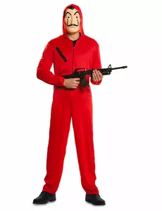 Kombinezon i maska La Casa de Papel™ dla dorosłych, Rozmiar: Medium/Large