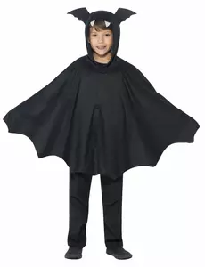 Kostium ponczo z czarnego nietoperza na Halloween dla dzieci, Rozmiar: 10-12 lat (145/158 cm)