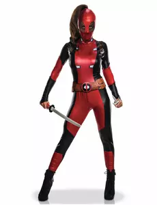 Seksowny kostium Lady Deadpool™ damski, Rozmiar: Small