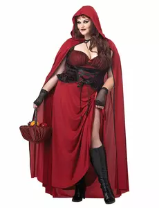 Kostium gotycki Czerwony Kapturek Plus Size dla kobiet, Rozmiar: XXX-Large (48/50)
