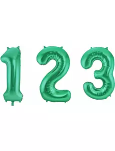 Balon foliowy metaliczny zielony rysunek 86 cm, Rozmiar: 1