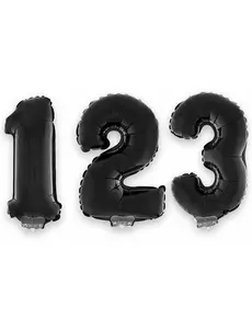 1m balon foliowy w kolorze czarnym, Rozmiar: 2