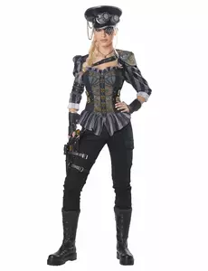 Kostium kapitana steampunk deluxe damski, Rozmiar: Medium (40/42)