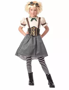 Steampunkowy kostium dla dziewczynki, Rozmiar: 7-9 lat (120-130 cm)