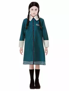 Środowy kostium Addams Family™ dla dziewczynek, Rozmiar: 4-6 lat (115/128 cm)