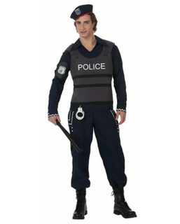 Kostium dla Dorosłych Niebieski Policjant