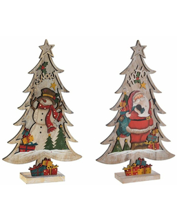 ozdoby świąteczne DKD Home Decor Choinka LED Naturalny Drzewo (2 pcs) (15 x 7 x 41 cm)