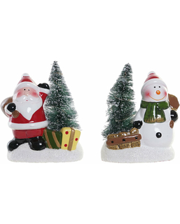 ozdoby świąteczne DKD Home Decor Kamionka Święty Mikołaj (2 pcs) (9.5 x 6 x 11.5 cm)