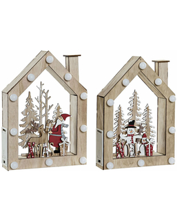 ozdoby świąteczne DKD Home Decor Drewno Święty Mikołaj (2 pcs) (15.5 x 4 x 22 cm)