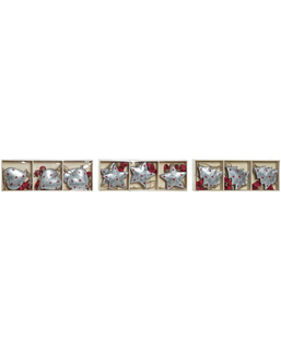 Zestaw ozdób bożonarodzeniowych DKD Home Decor Serce Metal Drewno Sznurek (6 x 2 x 12 cm) (3 pcs)