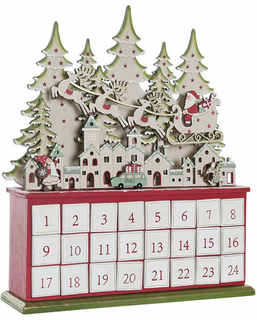Kalendarz Adwentowy DKD Home Decor Drewno (32 x 8.5 x 38 cm)