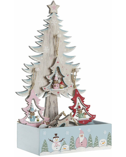 ozdoby świąteczne DKD Home Decor Drewno Drzewo (3 pcs) (17 x 11 x 32 cm)